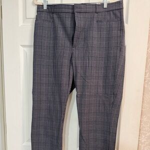J Crew Charcoal Plaid Straight Leg Pants
